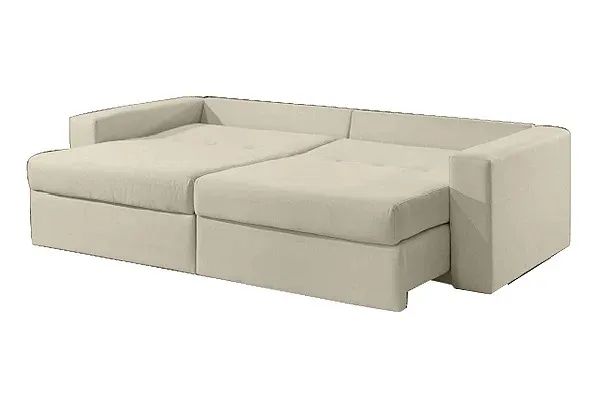 SOFA RETRATIL S/CAIXA LARA 240 LINHO MARFIM rn6 - Foto 2