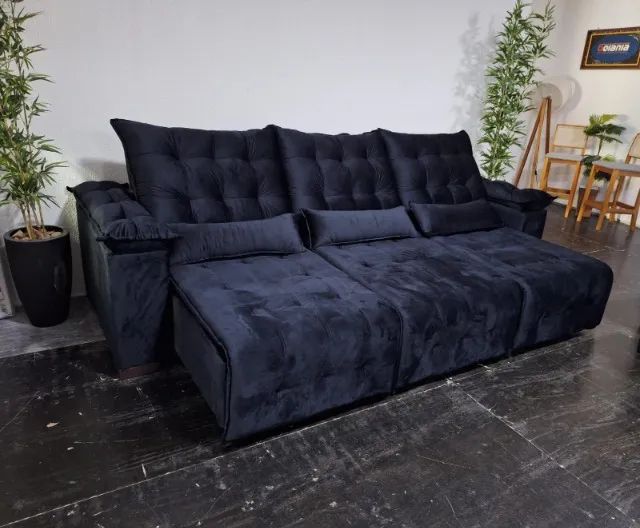 Sofa Retratil e Reclinavel Canada 2,90 m Veludo - Foto 2
