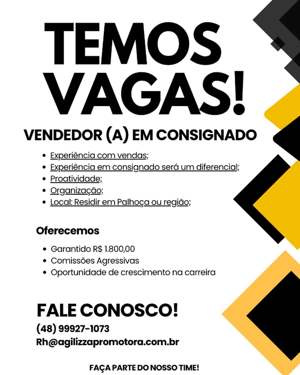 VENDEDOR (A) EM CONSIGNADO