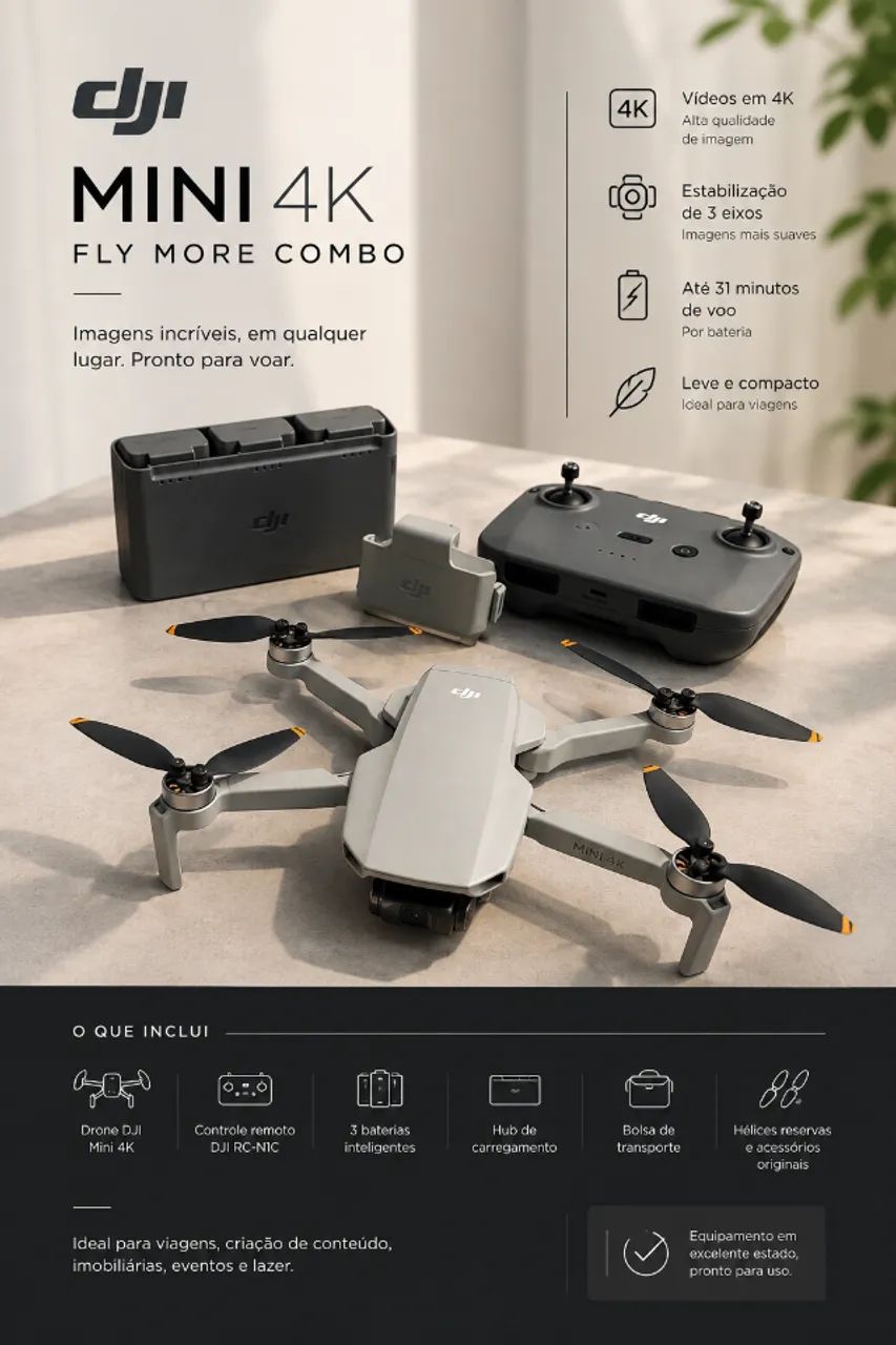 ? DJI Mini 4K Fly More Combo - Excelente estado!