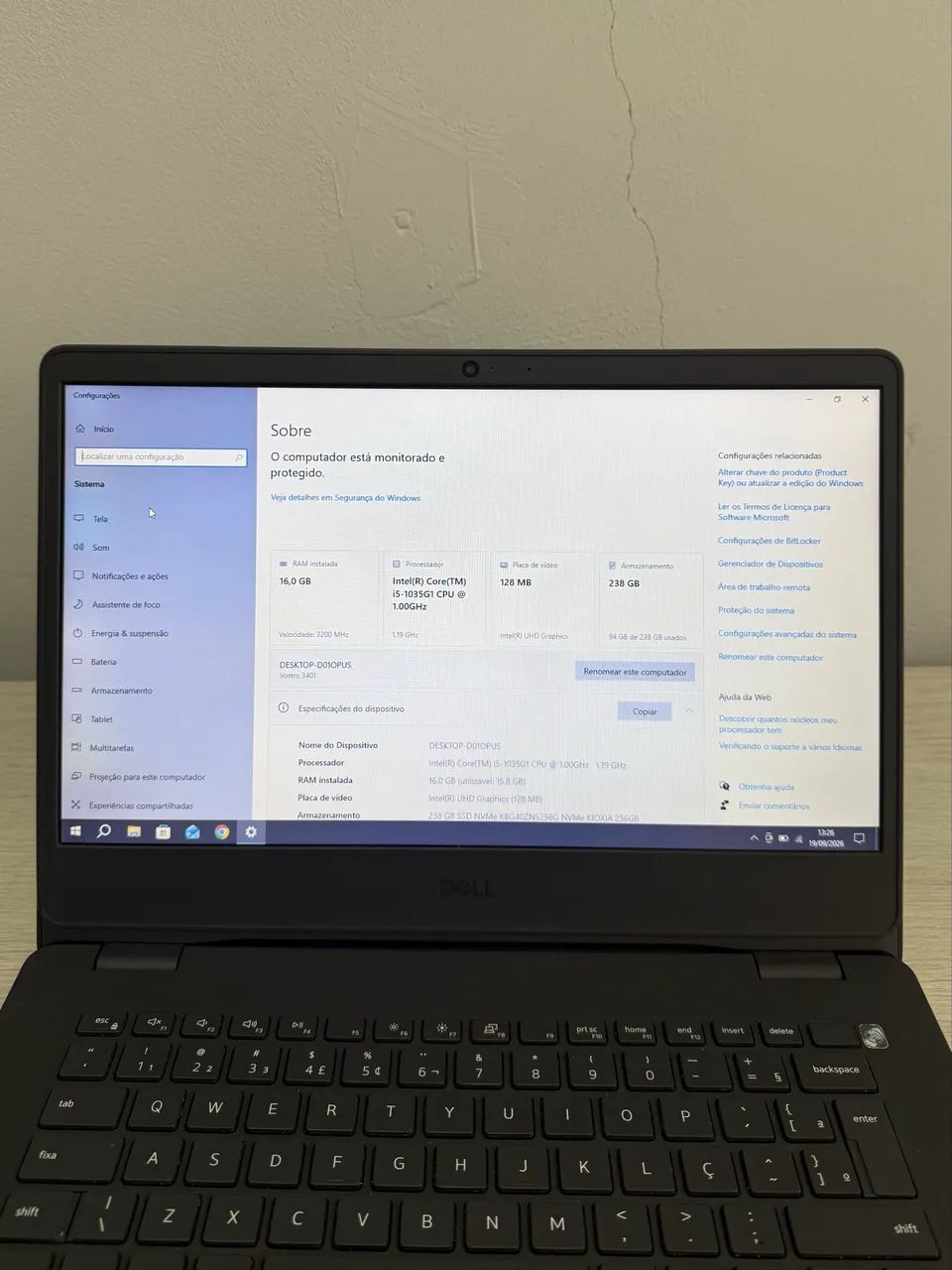 NOTEBOOK DELL CORE i5 10ª GERAÇÃO 16GB DE RAM SSD 256GB - Foto 2