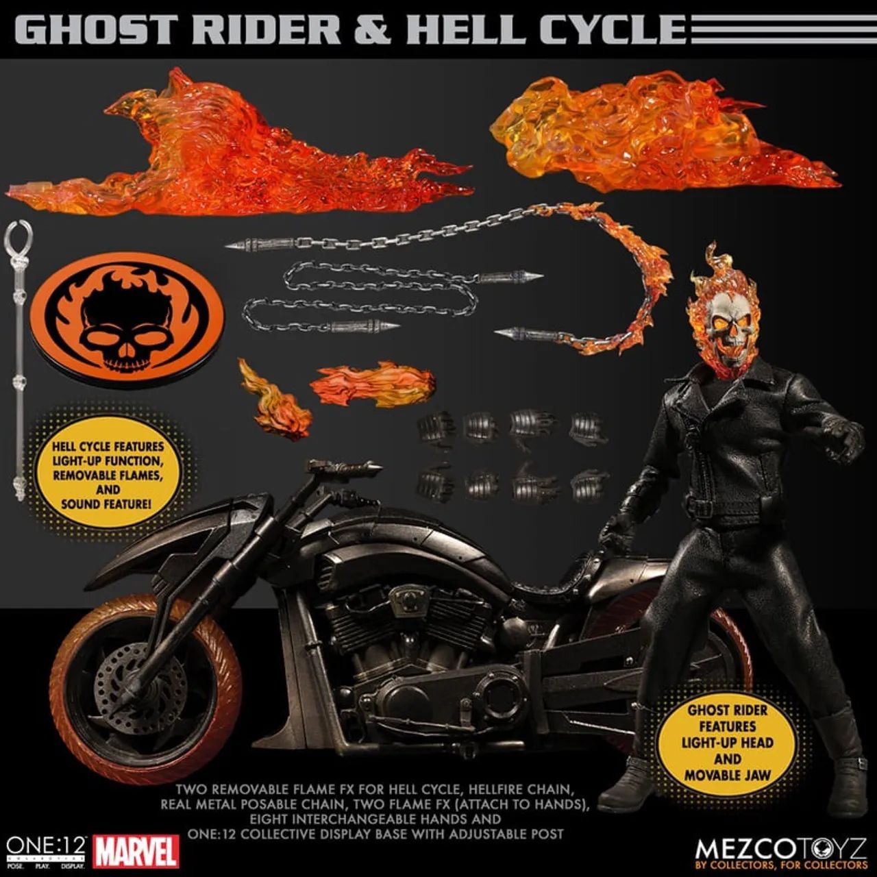 Mezco Ghost Rider with Motorcycle