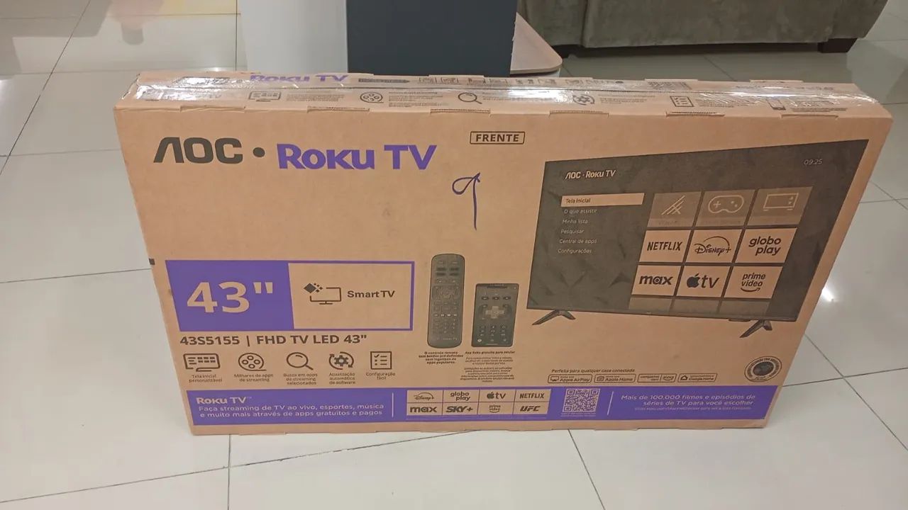 Tv 43 polegadas na caixa com nota 