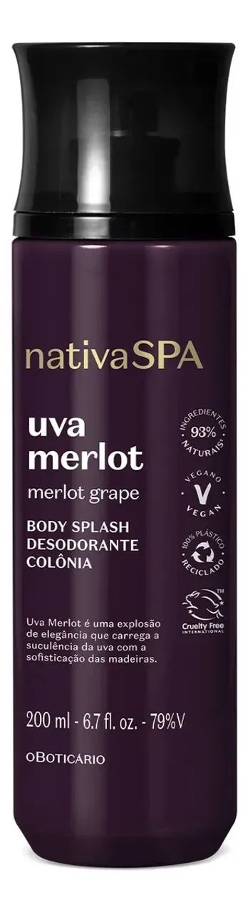 Body Splash Colônia Nativa Spa Uva Merlot 200ml LACRADO