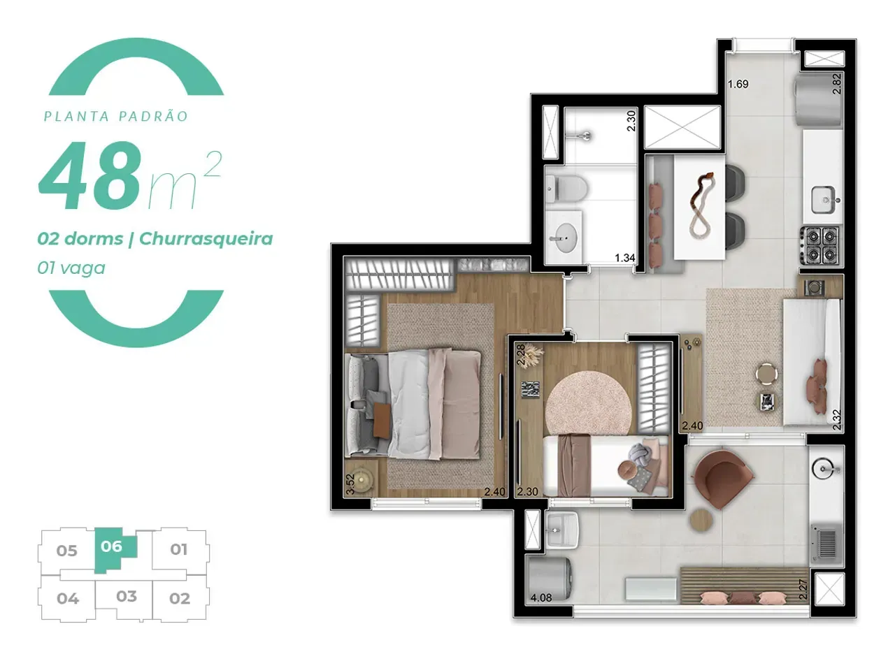 PLANTA 48m²