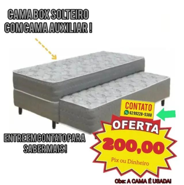 Cama Box Solteiro com Cama Auxiliar 