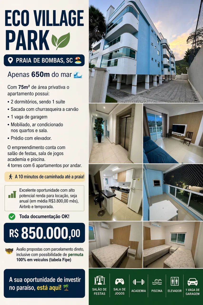 Apartamento em Bombas  - Foto 4