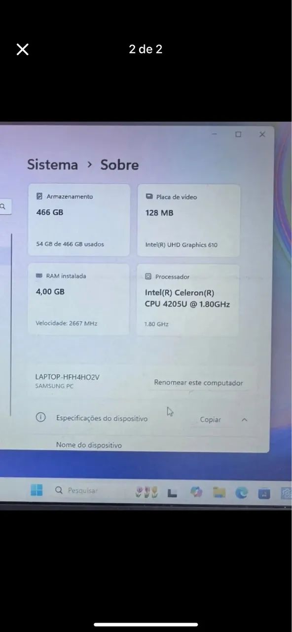 Notebook Samsung