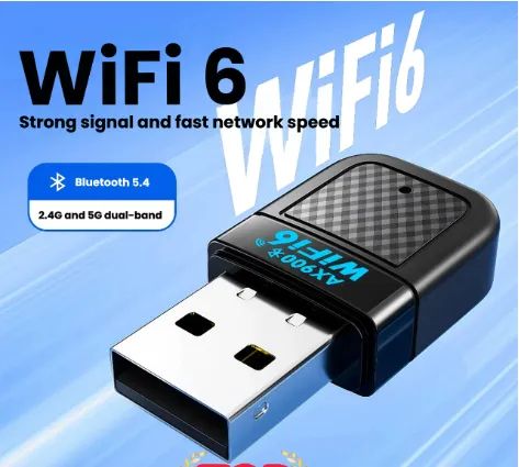 Placa de Rede USB WiFi6 Sem Driver, Receptor de Sinal WiFi 300M, Placa de Rede para Comput