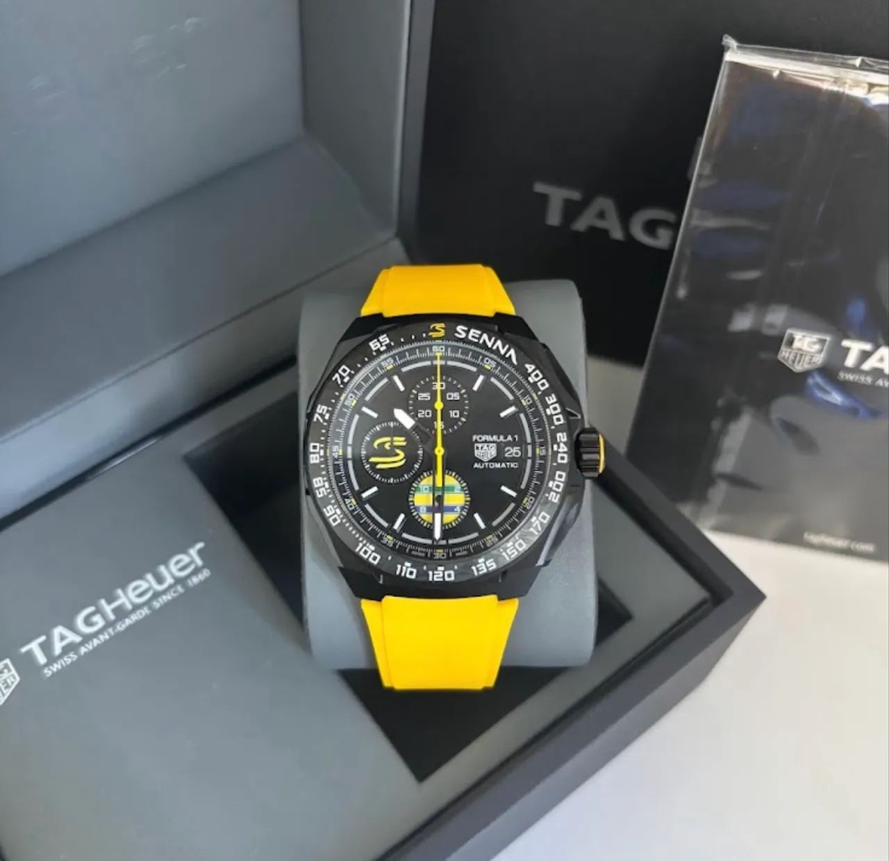 Relogio Tag Senna - Amarelo - Linha premium - Quartzo - 43mm - Top - Foto 3