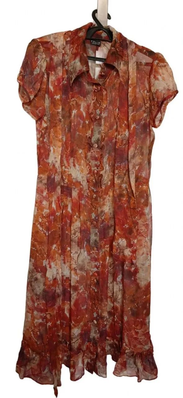 Vestido crepe transparente Folic