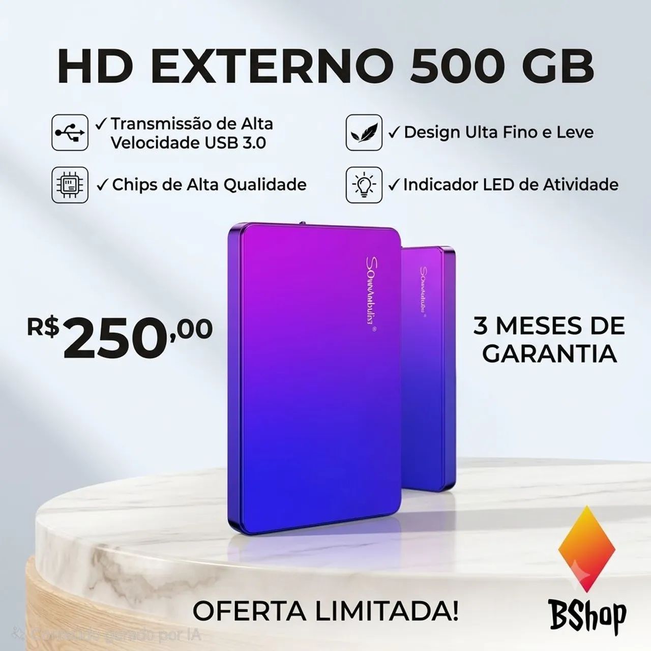 HD externo 500 GB