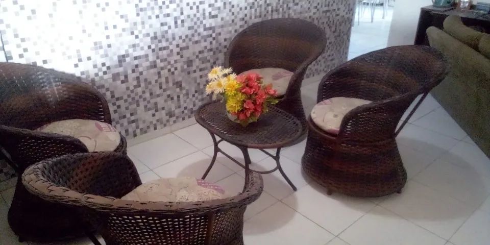 Conjunto de cadeiras e mesa em vime ( parcelo) - Foto 5