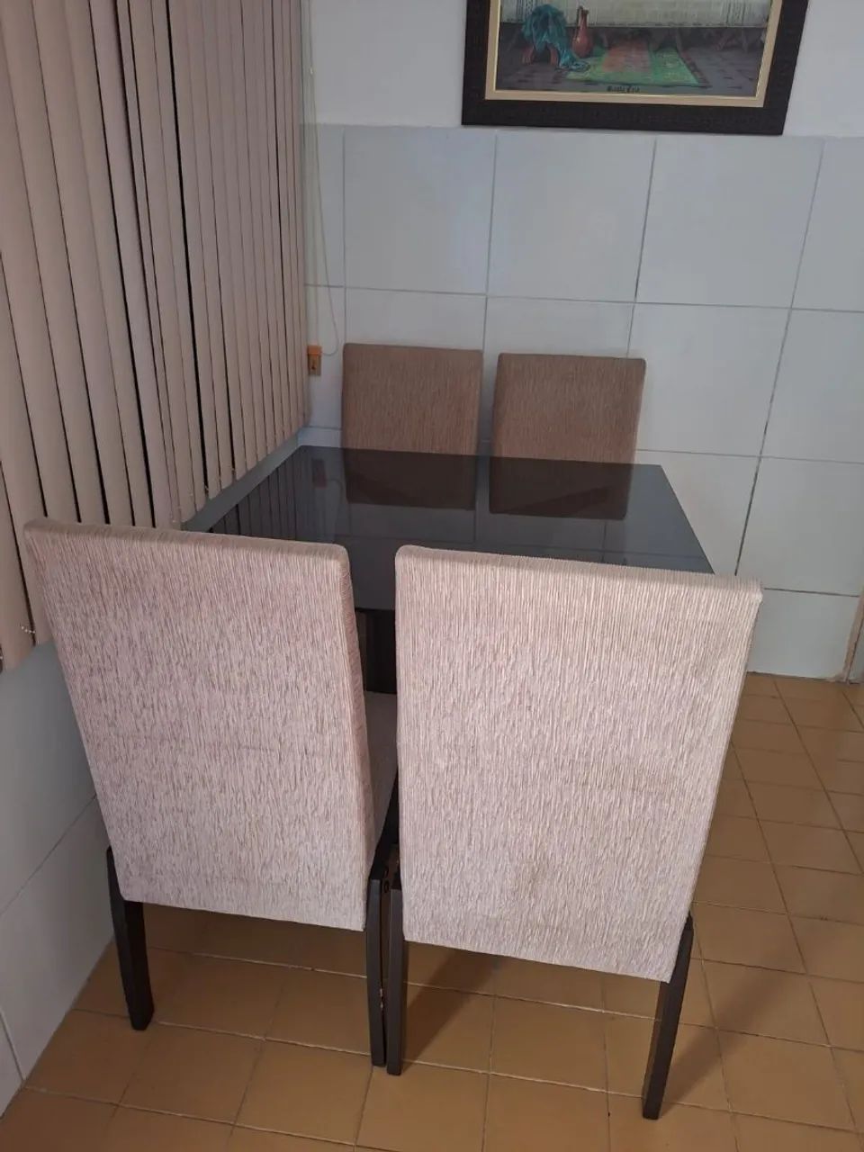 Conjunto Sala de Jantar Mesa Tampo de Vidro 4 Cadeiras - Foto 3
