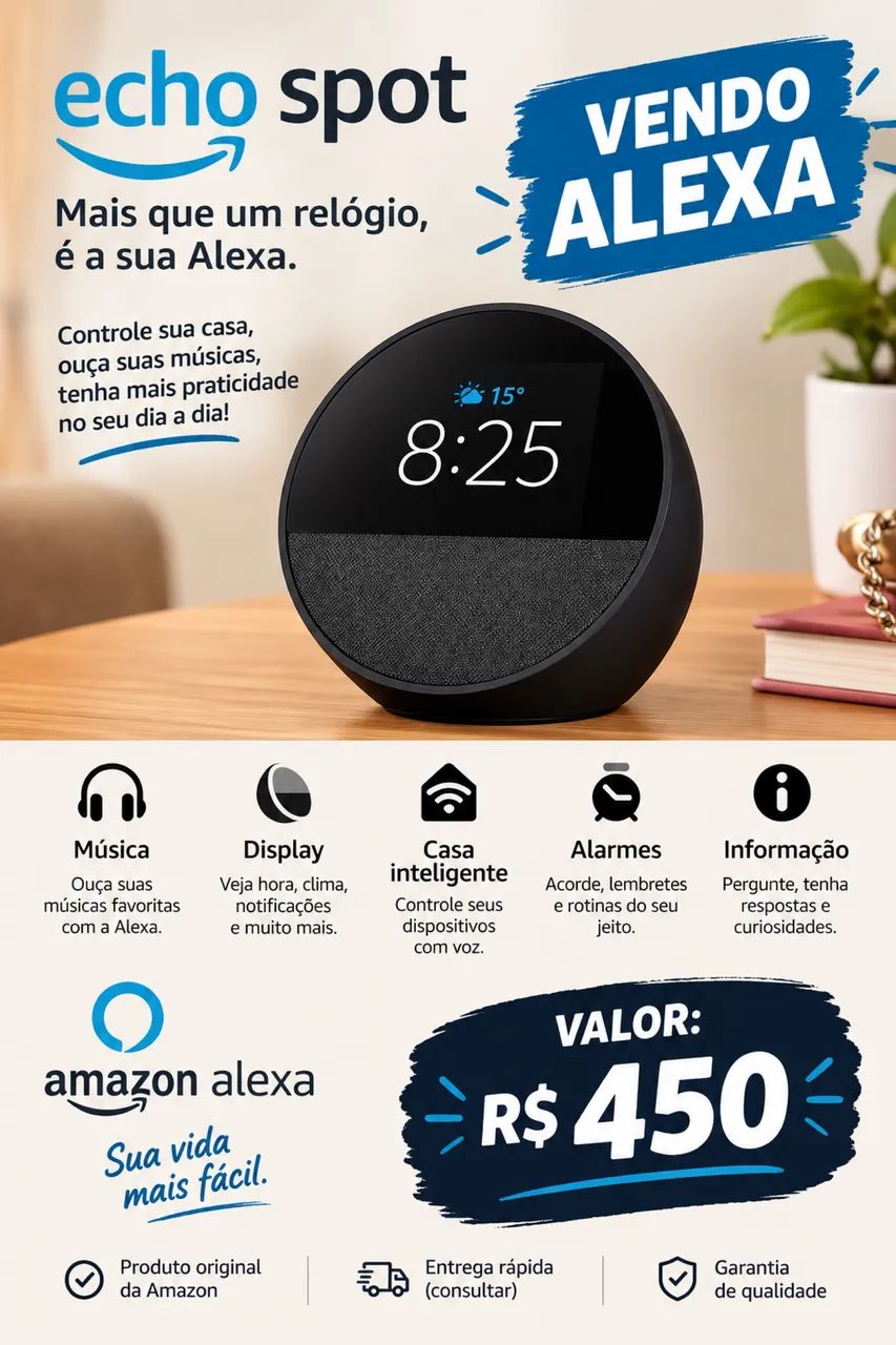 Alexa com relógio