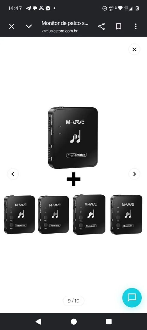 Mvave retorno de palco 4 reatores R$299