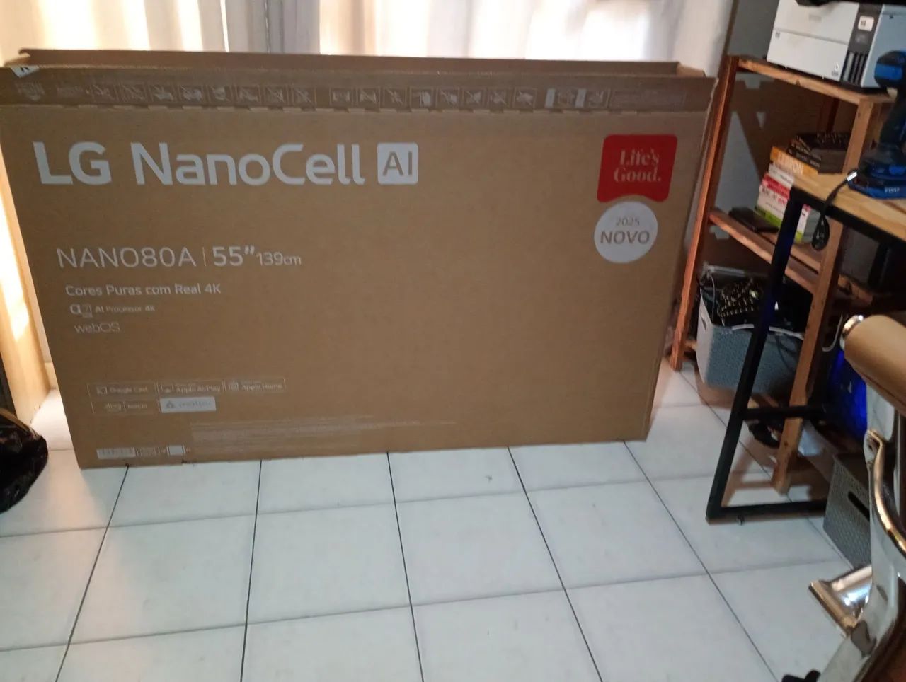 Caixa de Papelão de TV de 55 Polegadas LG NanoCell 2025