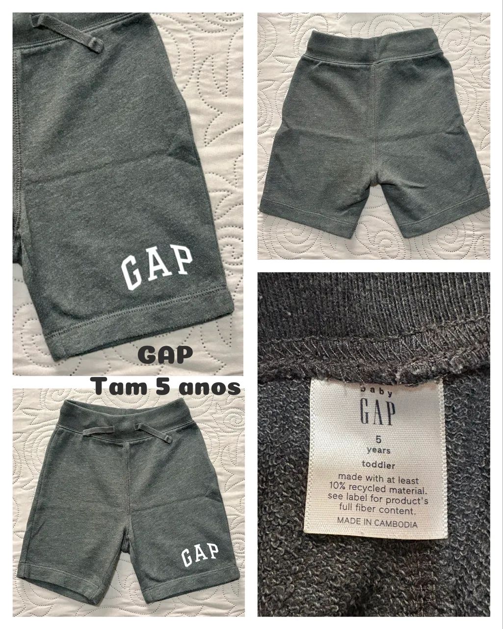 Lote camisetas e bermudas da GAP e 1 bermuda da Zara infantil - Foto 3