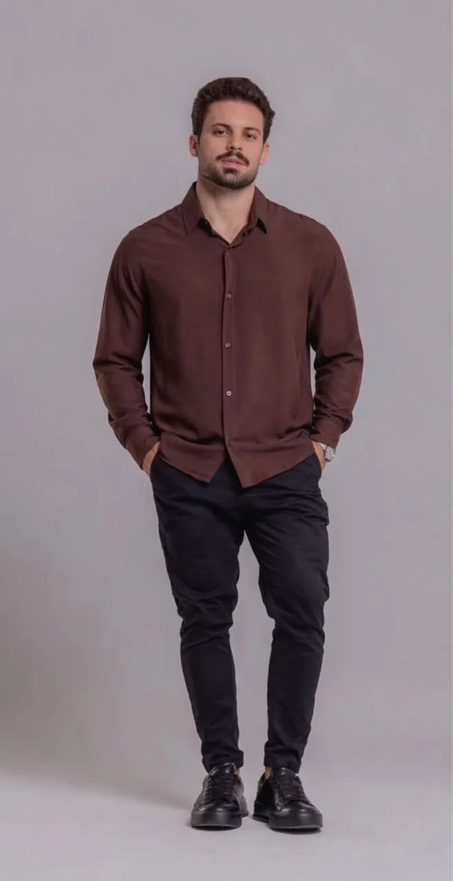 Camisa social masculina linho  - Foto 5