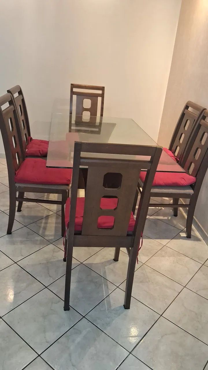 Mesa de vidro de seis cadeiras  - Foto 3