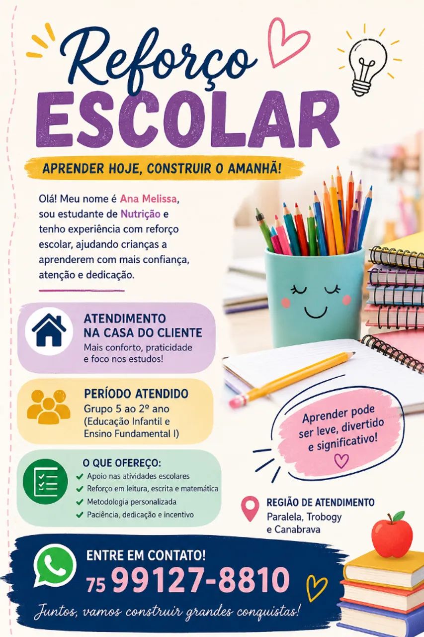 Reforço Escolar em domicílio 