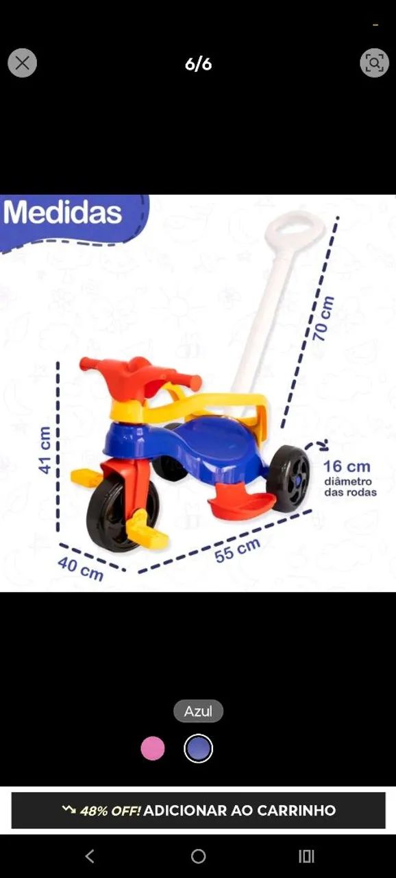 Venda de brinquedo triciclo novo ,nunca usado! - Foto 6