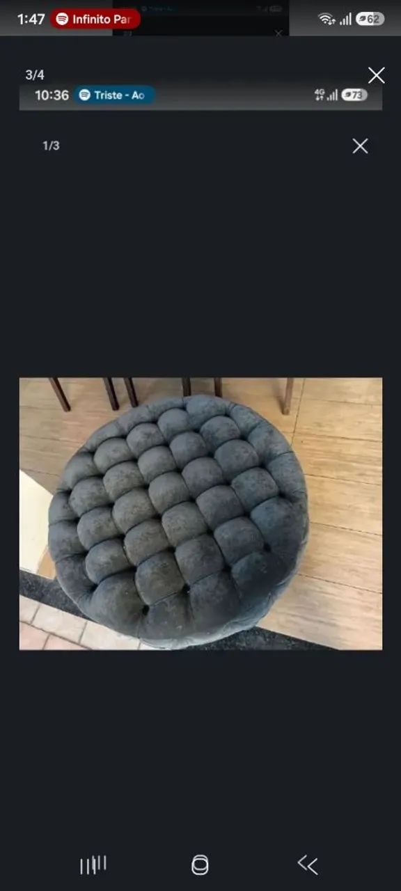 Puff Líder veludo capitonê 