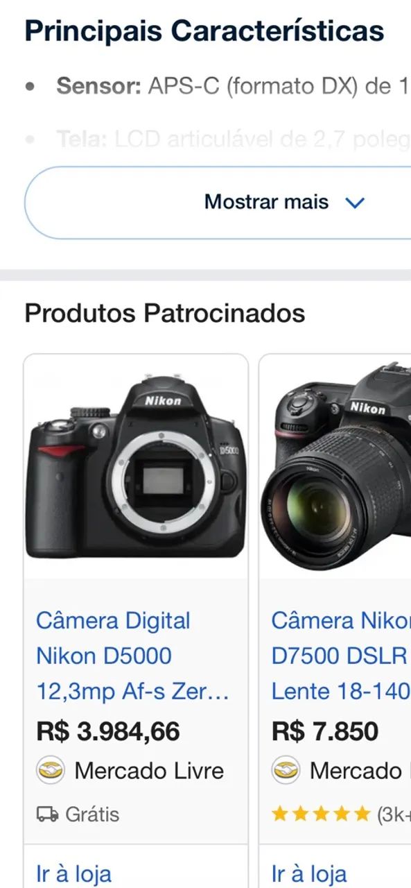 Câmera Nikon d5000