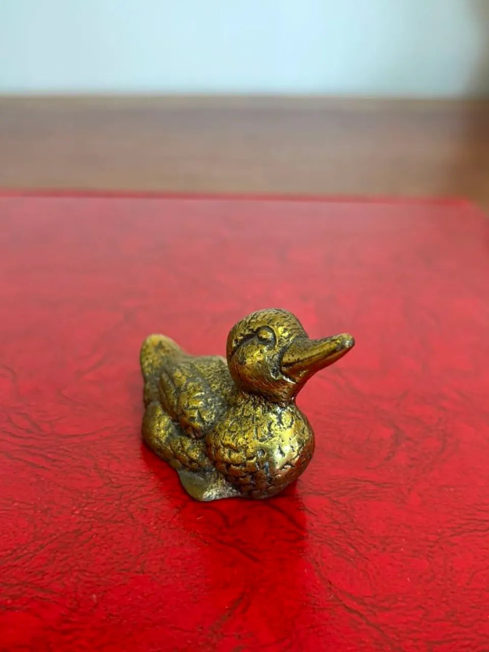 Antigo e lindo patinho, em bronze - 5,5cm de comprimento - Foto 5
