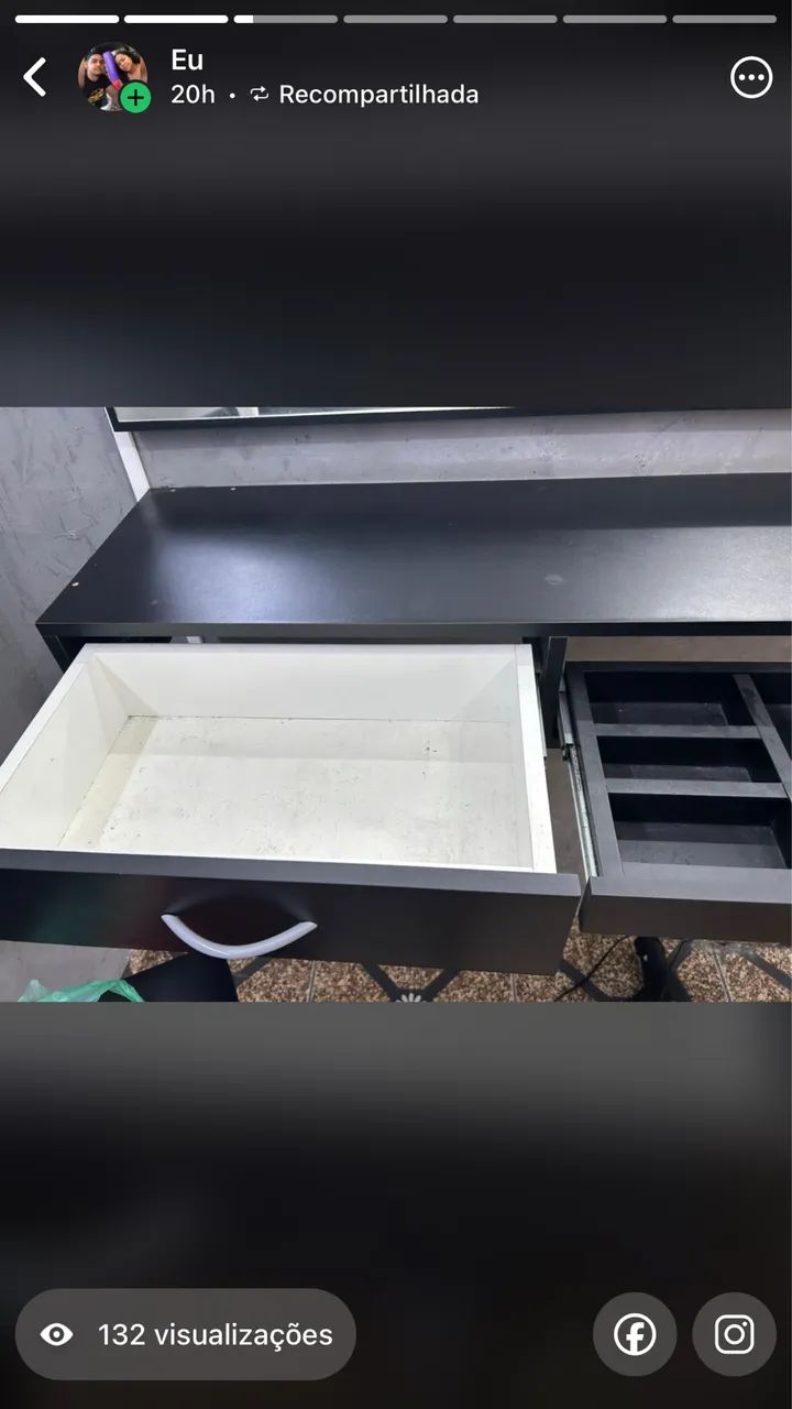 Bancada para barbeiro junto com espelho  - Foto 2