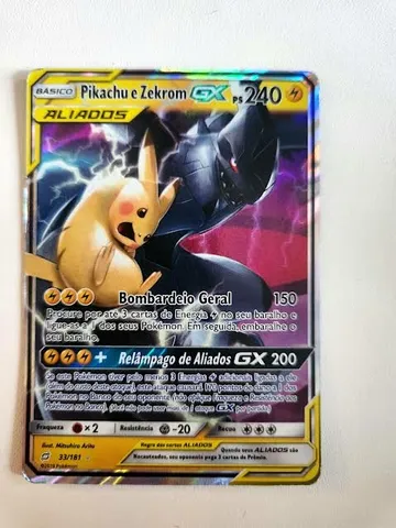 Carta Pokemon Pikachu V + 20 Cartas Vmax V Aliados Gx Shiny