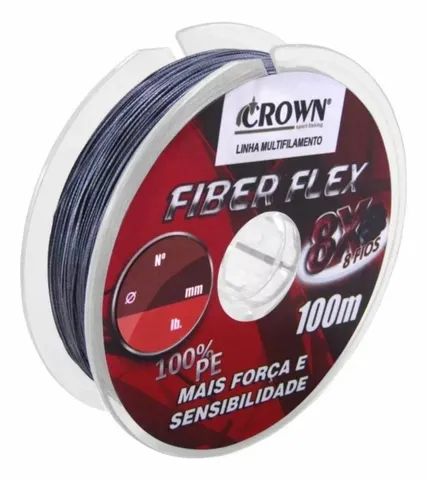 Linha Multifilamento Crown Fiberflex 8X / 100m (0,16mm à 0,60mm) - Foto 3