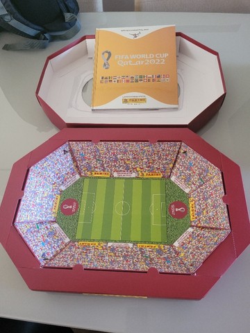Kit Copa do Mundo 2022  - Álbum Dourado + Box Estádio + todas as figurinhas para colar