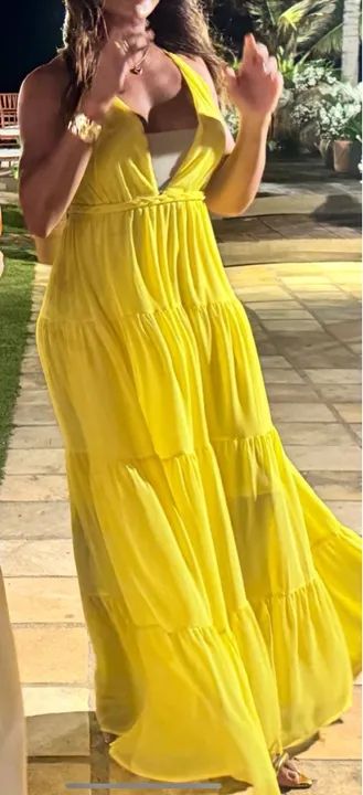 Vestido longo amarelo