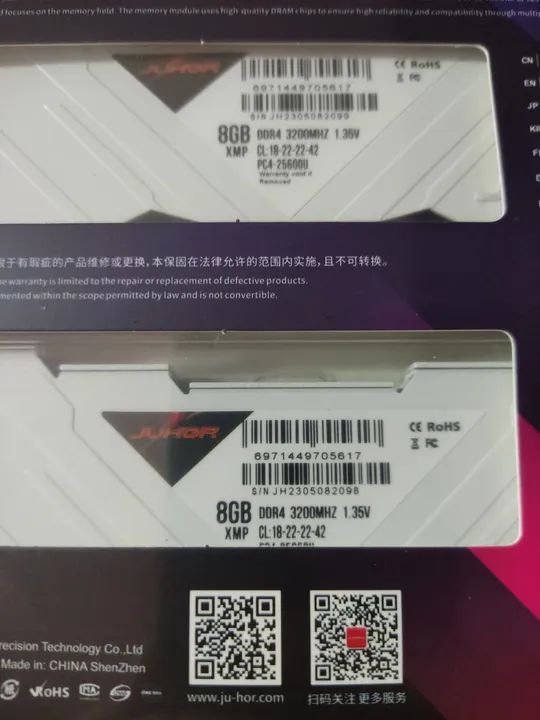 Memória Ram DDR4 3200mhz Juhor White 16gb (2x8gb) Novas - Foto 5