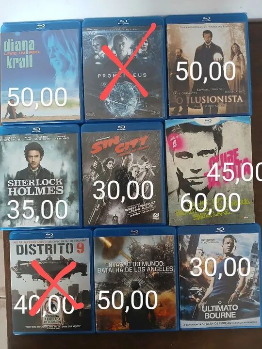 Filmes em blu-ray original novos e usado