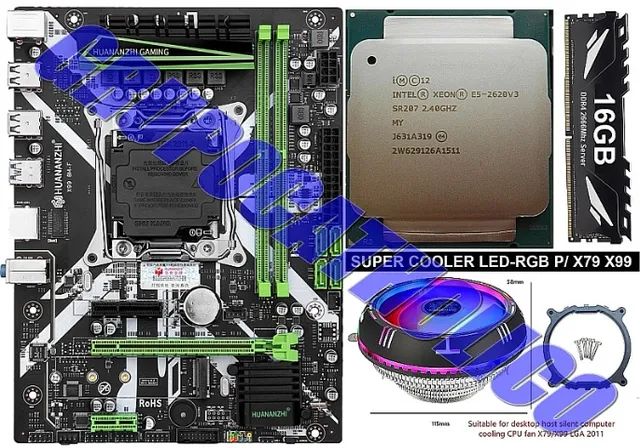 Novo Mini PC-CPU Gamer X99 6 Hexacore!!! CPU+placa+cooler+8GB memoria - Foto 3