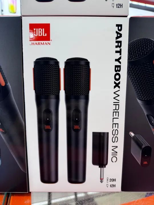 MICROFONE JBL SEM FIO DUPLO WIRELESS MICROFONE ORIGINAL NACIONAL COM BATERIA 