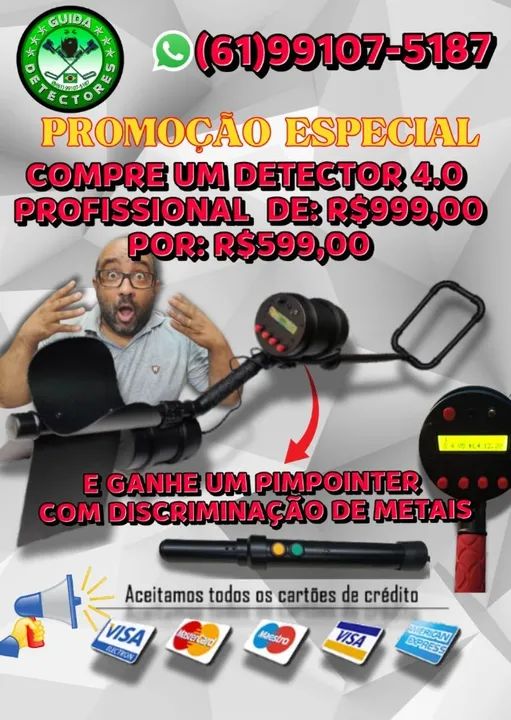 Detector de Metal 4.0 Profissional + Pimpointer de Brinde