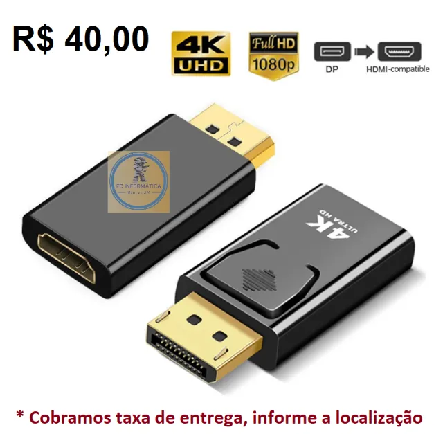 Adaptador DisplayPort p/ HDMI 4k 60hz/ 1080p