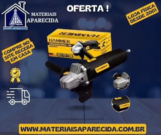 Esmerilhadeira Angular Hammer 710 w 127v -nova