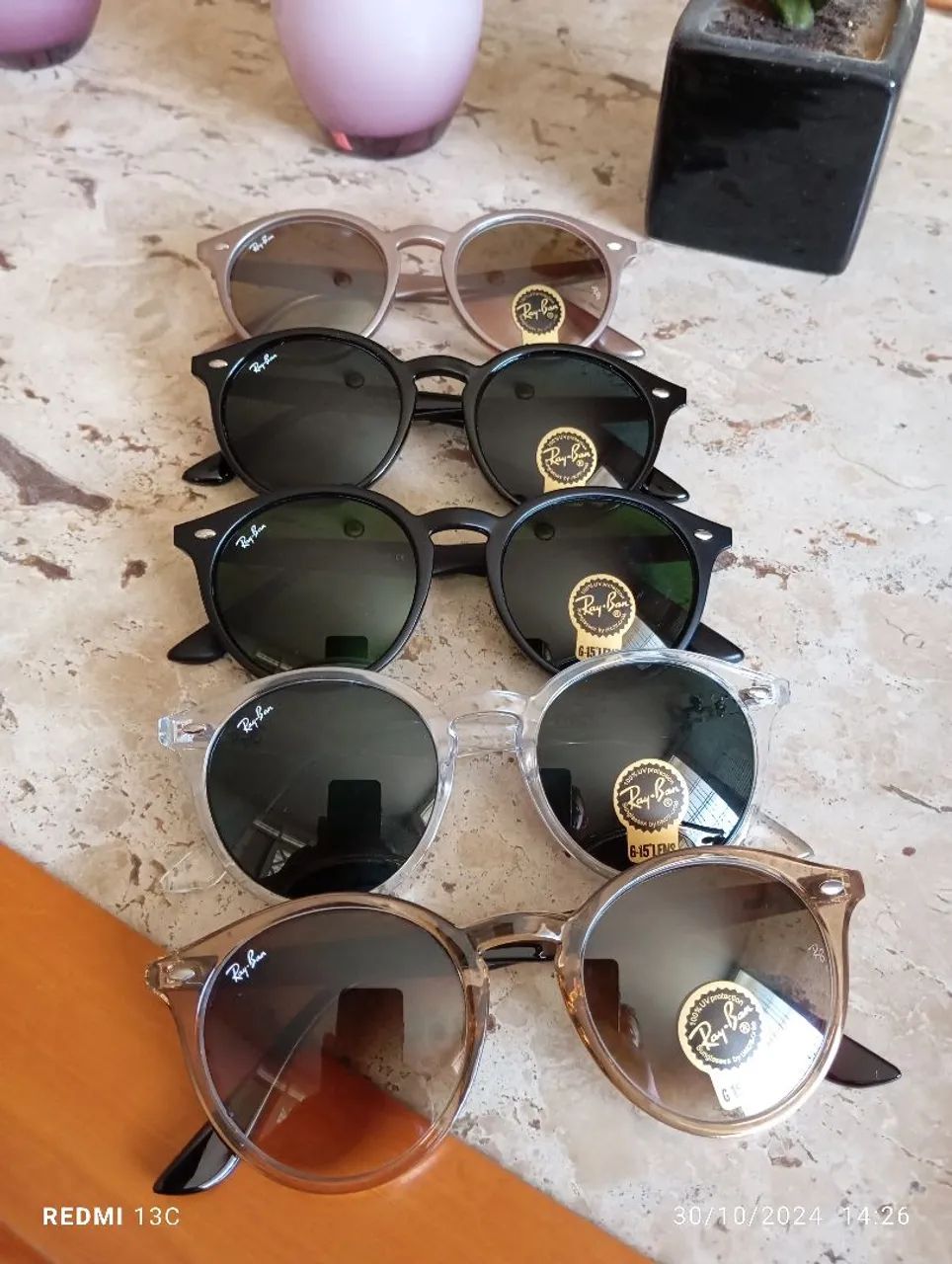 Óculos de sol Ray-Ban Rb2180 Transparente Lentes Safira  - Foto 2