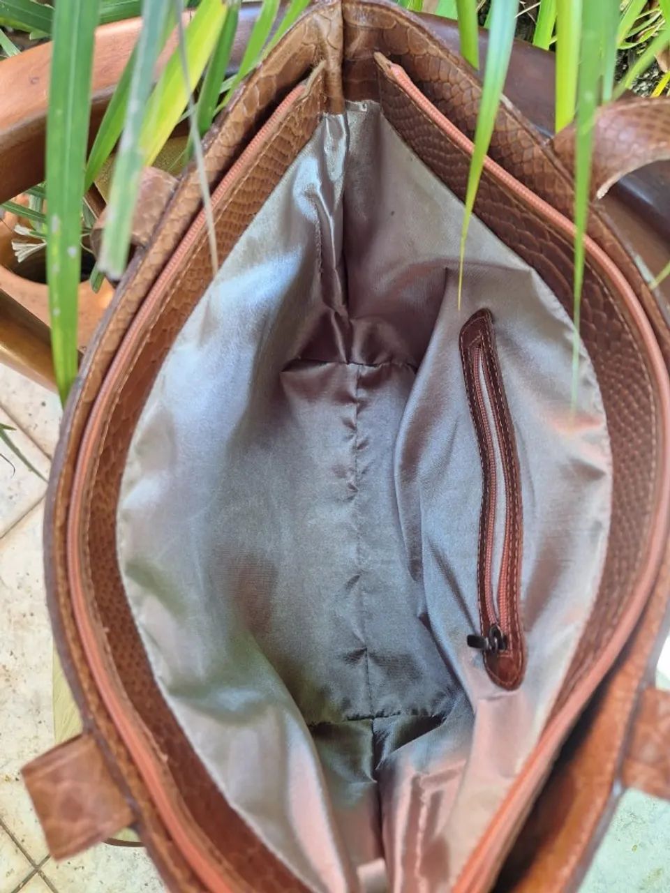 bolsa grande couro croco - Foto 2