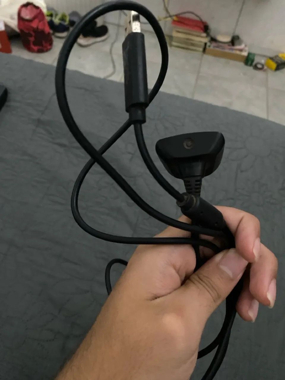 Cabo controle Xbox 360 + fone de ouvido 