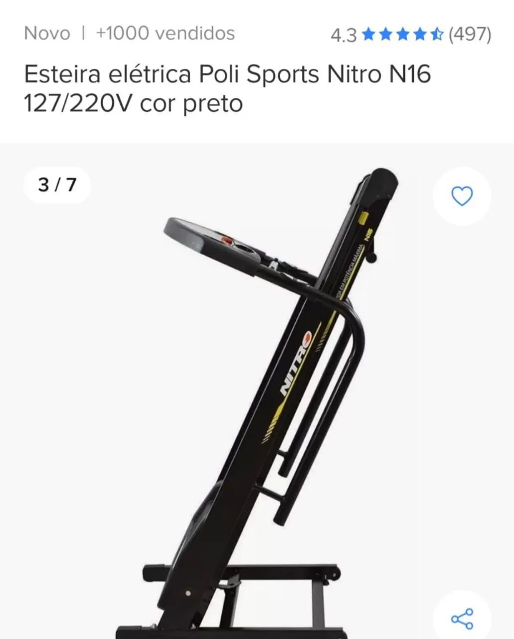 Esteira Elétrica Poli Sports Nitro N16 127/220V