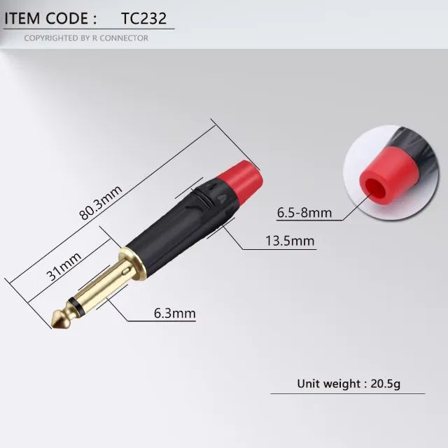 Plug Jack P10 Ouro Mono Stereo P/guitarras, Microfones e Amplificadores - Foto 3
