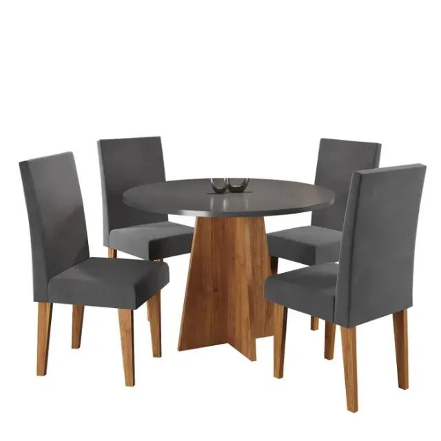 Mesa De Jantar Redonda Com 4 Cadeiras - Foto 2
