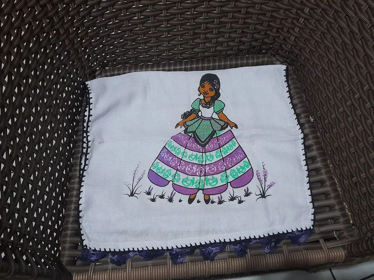 Pano de prato com bico de croche - Foto 3