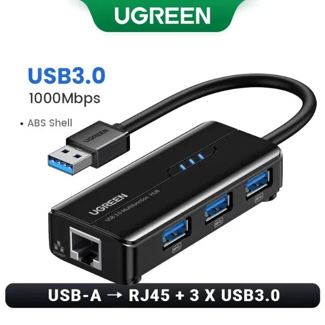 Adaptador Rj45 Para Usb Ugreen 3.0 1000mbps Ethernet Mi Box