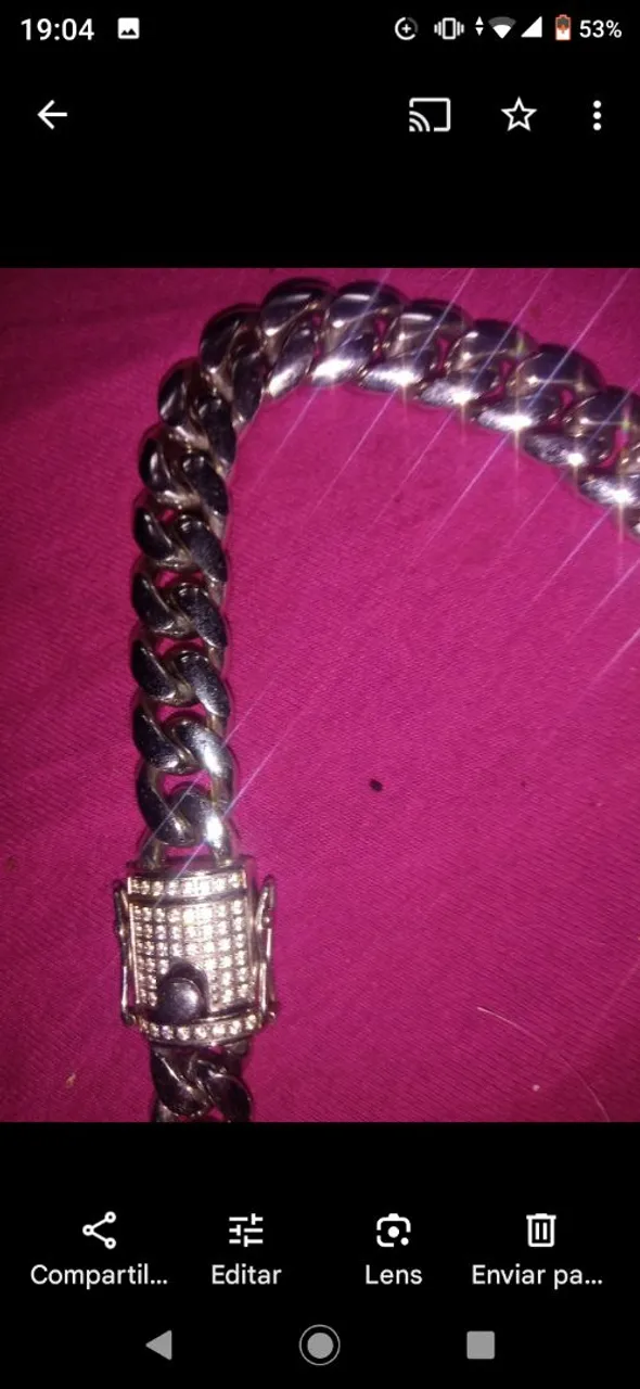 Cordão de Aço cirúrgico com pedras incrustadas
